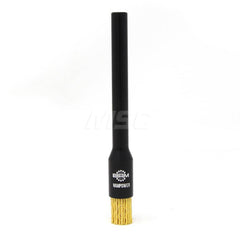 End Brushes: 1/2″ Dia, 0.04″ Wire Dia, Ceramic & Nylon, Crimped Wire 5/8″ Trim Length, 3/8″ Shank Dia, 10,000 Max RPM