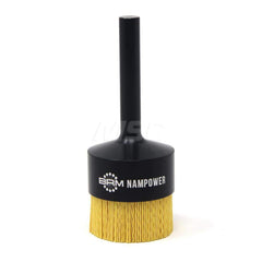 End Brushes: 51 mm Dia, 0.04″ Wire Dia, Ceramic & Nylon, Crimped Wire 1″ Trim Length, 1/2″ Shank Dia, 7,000 Max RPM