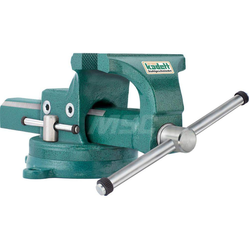 Bench Vise: 5-1/2″ Jaw Width, 6-1/2″ Jaw Opening, 3″ Throat Depth Swivel, Drop Forged Steel