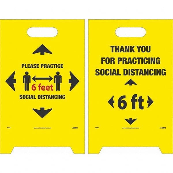 NMC - Cone & A Frame Floor Signs Shape: A-Frame Type: Accident Prevention - Caliber Tooling