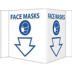 NMC - "Face Masks", 12" Wide x 6" High, Vinyl Safety Sign - Caliber Tooling