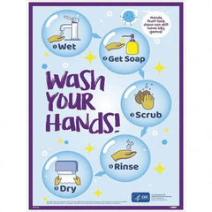 NMC - "COVID-19 - Wash Your Hands", 18" Wide x 24" High, Paper Safety Sign - Caliber Tooling