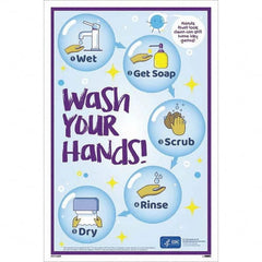 NMC - "COVID-19 - Wash Your Hands", 12" Wide x 18" High, Paper Safety Sign - Caliber Tooling