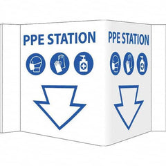 NMC - "PPE Station", 12" Wide x 6" High, Vinyl Safety Sign - Caliber Tooling