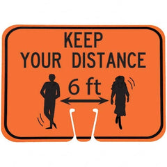 PRO-SAFE - "Notice - Keep Your Distance 6'", 12-1/2" Wide x 10-1/2" High, ABS Safety Sign - Caliber Tooling