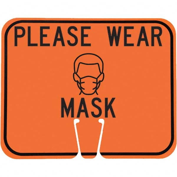 PRO-SAFE - "Notice - Please Wear A Mask", 12-1/2" Wide x 10-1/2" High, ABS Safety Sign - Caliber Tooling