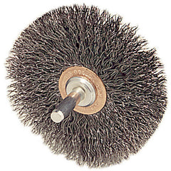 2-1/2″ Stem-Mounted Crimped Wire Wheel, .014″ Steel Fill, 1/4″ Stem - Caliber Tooling