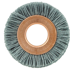 1-1/2″ Small Diameter Nylox Wheel Brush, .022/180, 1/2″ Arbor Hole - Caliber Tooling
