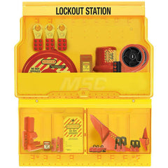 Lockout Centers & Stations; Type: Electrical & Valve Lockout Station; Product Type: Electrical & Valve Lockout Station; Equipped or Empty: Equipped; Maximum Number of Locks: 32; Language: English; Board Coating: None; Station Material: Polycarbonate