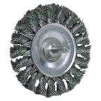 4" - Diameter Stem-Mounted Knot Wire Wheel; .014" - Diameter Steel Fill; 1/4" Stem - Caliber Tooling