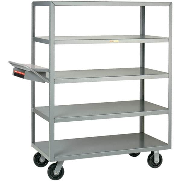 Little Giant - 3,600 Lb Capacity, 30" Wide x 48" Long x 63-1/2" High Order Picking Cart - 5 Shelf, Steel, Phenolic Casters - Caliber Tooling