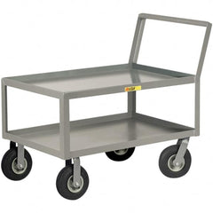 Little Giant - 1,200 Lb Capacity, 24" Wide x 36" Long x 38" High Instrument Cart - 2 Shelf, Steel, Pneumatic Casters - Caliber Tooling