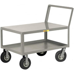 Little Giant - 1,200 Lb Capacity, 24" Wide x 48" Long x 38" High Instrument Cart - 2 Shelf, Steel, Pneumatic Casters - Caliber Tooling