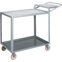 Little Giant - 1,200 Lb Capacity, 18" Wide x 32" Long x 40" High Order Picking Cart - 2 Shelf, Steel, Polyurethane Casters - Caliber Tooling