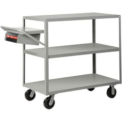 Little Giant - 3,600 Lb Capacity, 24" Wide x 48" Long x 45" High Order Picking Cart - 3 Shelf, Steel, Phenolic Casters - Caliber Tooling