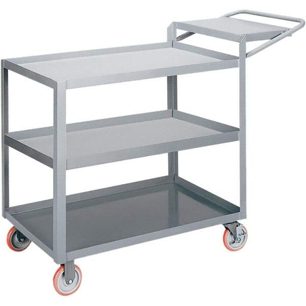 Little Giant - 1,200 Lb Capacity, 18" Wide x 32" Long x 35" High Order Picking Cart - 3 Shelf, Steel, 2 Rigid/2 Swivel Casters - Caliber Tooling