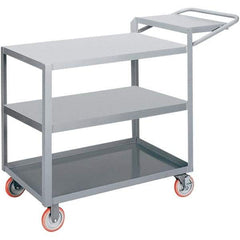 Little Giant - 1,200 Lb Capacity, 24" Wide x 48" Long x 35" High Order Picking Cart - 3 Shelf, Steel, 2 Rigid/2 Swivel Casters - Caliber Tooling