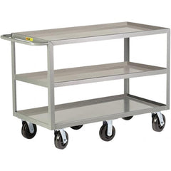 Little Giant - 3,600 Lb Capacity, 30" Wide x 48" Long x 36" High Cart - 3 Shelf, Steel, Phenolic Casters - Caliber Tooling