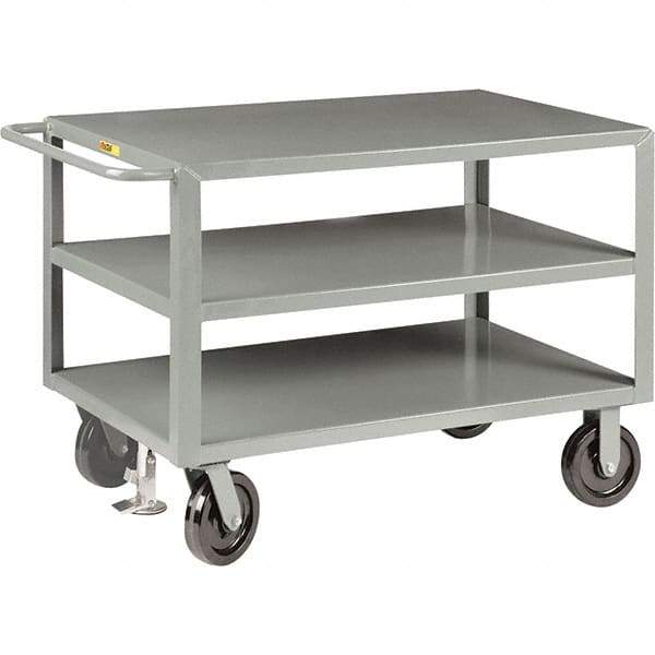 Little Giant - 5,000 Lb Capacity, 30" Wide x 48" Long x 36" High Cart - 3 Shelf, Steel, Phenolic Casters - Caliber Tooling