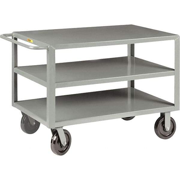 Little Giant - 5,000 Lb Capacity, 30" Wide x 48" Long x 36" High Cart - 3 Shelf, Steel, Phenolic Casters - Caliber Tooling