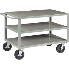 Little Giant - 5,000 Lb Capacity, 30" Wide x 48" Long x 36" High Cart - 3 Shelf, Steel, Phenolic Casters - Caliber Tooling