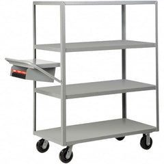 Little Giant - 3,600 Lb Capacity, 24" Wide x 48" Long x 63-1/2" High Order Picking Cart - 4 Shelf, Steel, Phenolic Casters - Caliber Tooling