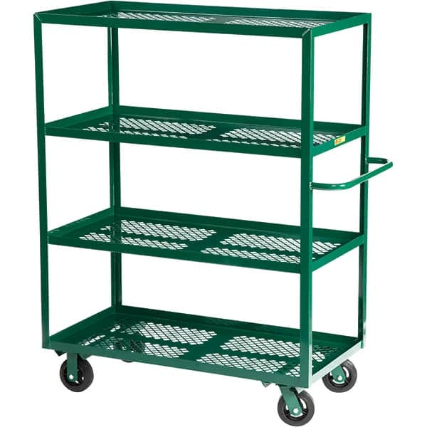 Little Giant - 1,600 Lb Capacity Steel Platform Truck - Steel Deck, 24" OAW, 48" Platform Length, Mold On Rubber Casters - Caliber Tooling