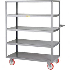 Little Giant - 1,200 Lb Capacity, 18" Wide x 32" Long x 61-1/2" High Service Cart - 5 Shelf, Steel, Polyurethane Casters - Caliber Tooling