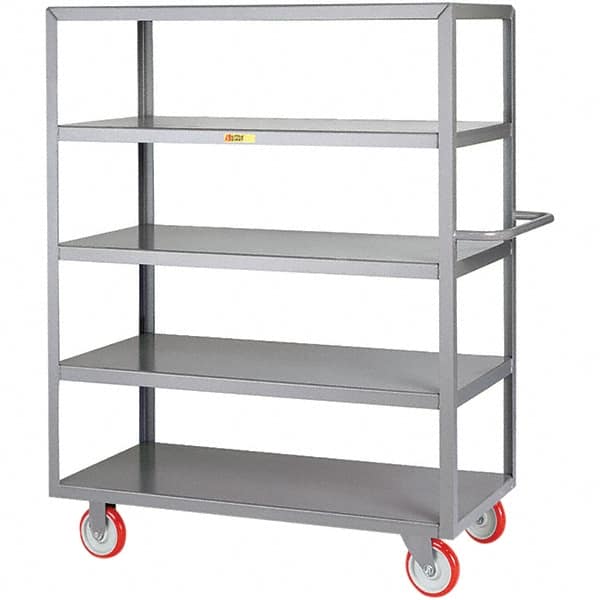 Little Giant - 1,200 Lb Capacity, 24" Wide x 36" Long x 61-1/2" High Service Cart - 5 Shelf, Steel, Polyurethane Casters - Caliber Tooling