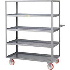 Little Giant - 1,200 Lb Capacity, 24" Wide x 36" Long x 62" High Service Cart - 5 Shelf, Steel, Polyurethane Casters - Caliber Tooling