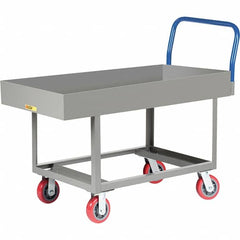 Little Giant - 2,000 Lb Capacity Steel Platform Truck - Steel Deck, 30" OAW, 49-1/2" Platform Length, Polyurethane Casters - Caliber Tooling