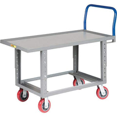 Little Giant - 2,000 Lb Capacity Steel Platform Truck - Steel Deck, 24" OAW, 61-1/2" Platform Length, Polyurethane Casters - Caliber Tooling