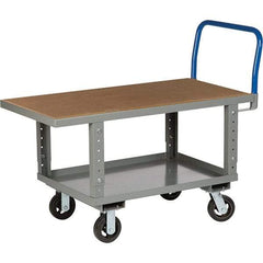 Little Giant - 2,000 Lb Capacity Steel Platform Truck - Steel Deck, 24" OAW, 60" Platform Length, Mold On Rubber Casters - Caliber Tooling