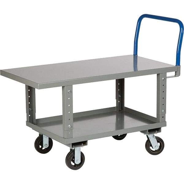 Little Giant - 2,000 Lb Capacity Steel Platform Truck - Steel Deck, 30" OAW, 61-1/2" Platform Length, Mold On Rubber Casters - Caliber Tooling