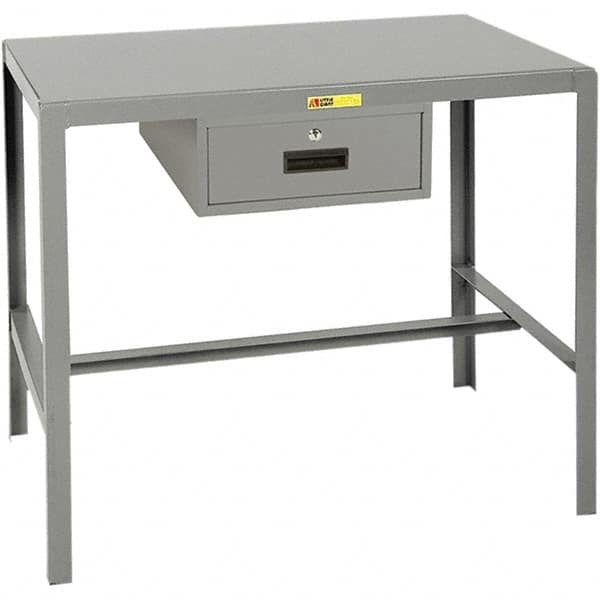 Little Giant - 48 Wide x 24" Deep x 18" High, Steel Machine Work Table with Drawer - Fixed Legs - Caliber Tooling