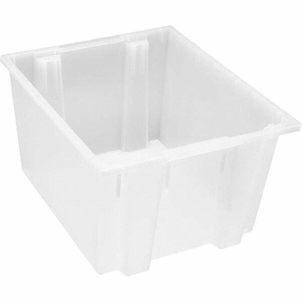 Quantum Storage - 75 Lb Load Capacity Clear Polypropylene Tote Container - Stacking, Nesting, 16" Long x 19-1/2" Wide x 23" High - Caliber Tooling