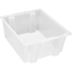 Quantum Storage - 45 Lb Load Capacity Clear Polypropylene Tote Container - Stacking, Nesting, 10" Long x 19-1/2" Wide x 23" High - Caliber Tooling