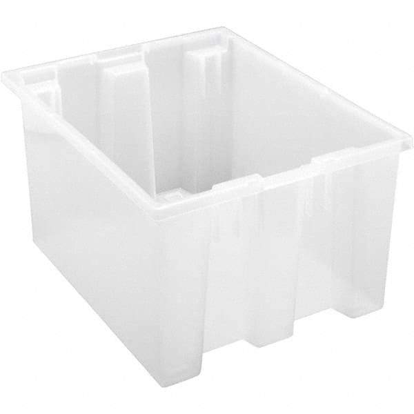 Quantum Storage - 65 Lb Load Capacity Clear Polypropylene Tote Container - Stacking, Nesting, 10" Long x 15-1/2" Wide x 19-1/2" High - Caliber Tooling