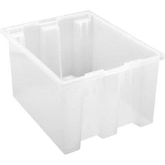 Quantum Storage - 65 Lb Load Capacity Clear Polypropylene Tote Container - Stacking, Nesting, 10" Long x 15-1/2" Wide x 19-1/2" High - Caliber Tooling