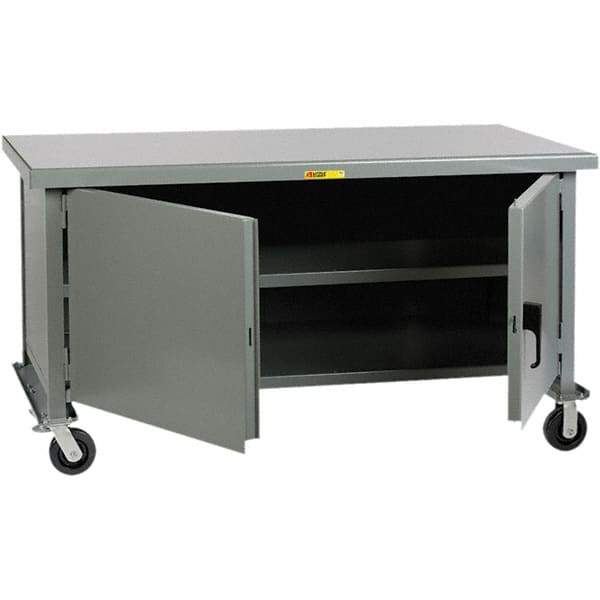 Little Giant - 1 Shelf Mobile Storage Cabinet - Steel, 48" Wide x 30" Deep x 37-1/2" High - Caliber Tooling