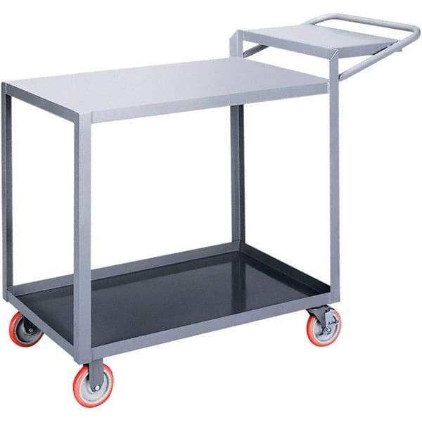 Little Giant - 1,200 Lb Capacity, 18" Wide x 32" Long x 40" High Order Picking Cart - 2 Shelf, Steel, Polyurethane Casters - Caliber Tooling