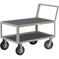 Little Giant - 1,200 Lb Capacity, 24" Wide x 48" Long x 38" High Instrument Cart - 2 Shelf, Steel, Pneumatic Casters - Caliber Tooling