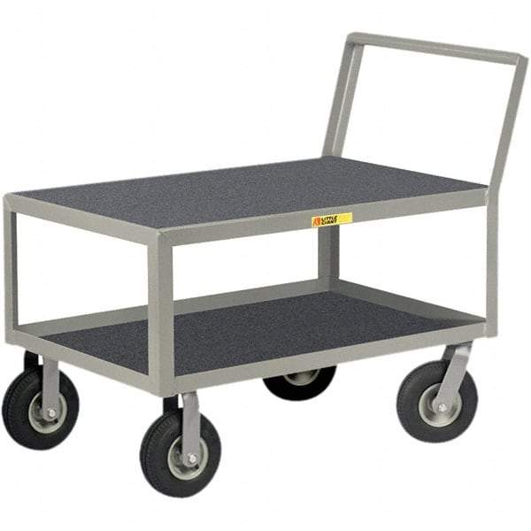 Little Giant - 1,200 Lb Capacity, 24" Wide x 36" Long x 38" High Instrument Cart - 2 Shelf, Steel, Pneumatic Casters - Caliber Tooling