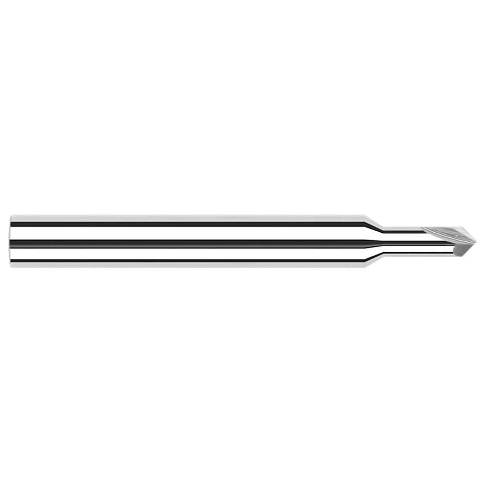 Harvey Tool - 0.02" Diam 90°/90° 2-Flute Single End Solid Carbide Chamfer Mill - Exact Industrial Supply