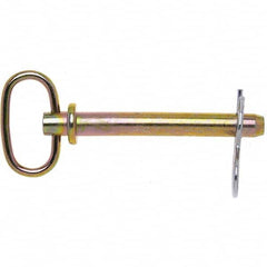 Campbell - Hitch Pins; Type: Pull Ring ; Pin Diameter (Inch): 7/8 ; Overall Length (Inch): 7-5/8 ; Usable Length (Inch): 4-1/4 ; Hole Size (Inch): 3/16 ; Material: Carbon Steel - Exact Industrial Supply