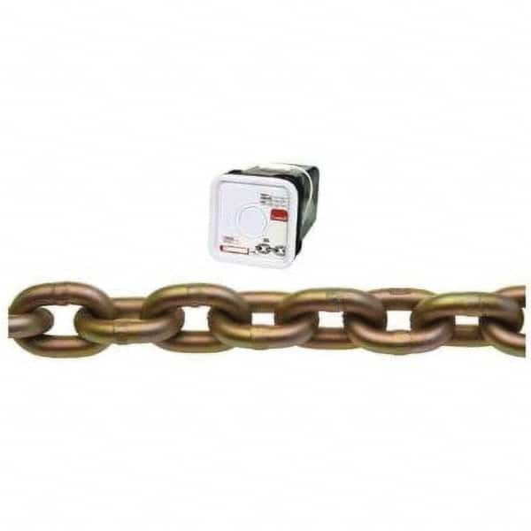 Campbell - Welded Chain; Chain Grade: 70 ; Trade Size: 5/16 ; Load Capacity (Lb.): 4,700 ; Finish/Coating: Yellow Chromate ; Type: Binder ; Length (Feet): 20 - Exact Industrial Supply