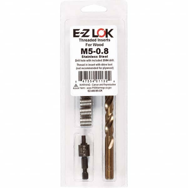 E-Z LOK - Thread Repair Kits Insert Thread Size (mm): M5x0.80 Includes Drill: Yes - Caliber Tooling