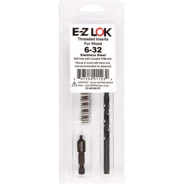 E-Z LOK - Thread Repair Kits Insert Thread Size (Inch): #6-32 Includes Drill: Yes - Caliber Tooling