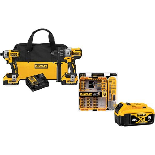 DeWALT - Cordless Tool Combination Kits Voltage: 20 Tools: 1/2" Brushless Hammerdrill, 1/4" Brushless Compact Impact Driver - Caliber Tooling