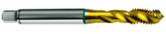 5/16-18 2B 3-Flute Cobalt Green Ring Semi-Bottoming 40 degree Spiral Flute Tap-TiN - Caliber Tooling